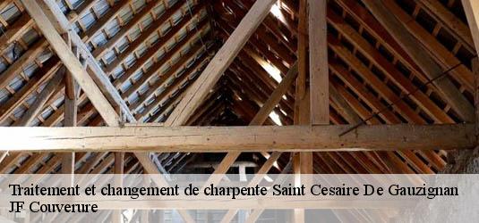 Traitement et changement de charpente  saint-cesaire-de-gauzignan-30360 JF Couverure