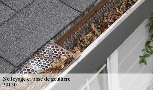 Nettoyage et pose de gouttière  30120